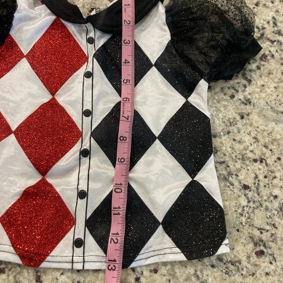 Harley Quinn DC Super Hero Girls Costume in Small has a couple spots on top - Picture 9 of 15